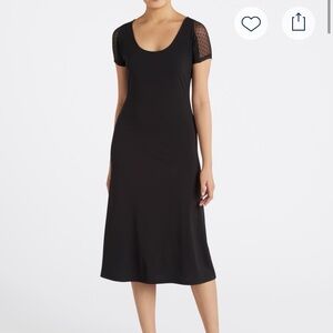 Black Dress w Polka Dot Mesh Sleeves